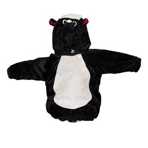 Baby Skunk Costume Unisex Boys Girls 12-18 Months Black White Faux Fur Tail